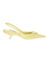 Prada Brushed Leather Slingback Pumps In Narciso