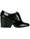 Robert Clergerie Trevor Patent Leather Wedge Oxfords In Black