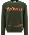 Alexander Mcqueen Graffiti Intarsia-knit Jumper In Green