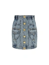 BALMAIN BALMAIN HIGH WAISTED MINI DENIM SKIRT