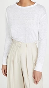 Vince Linen Pullover In Optic White