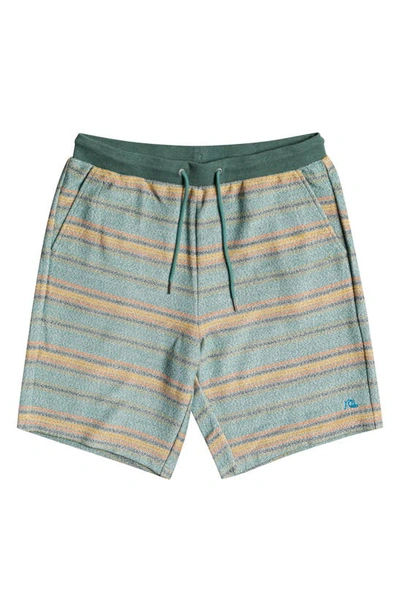 Quiksilver Great Otway Terry Cloth Shorts In Blue Spruce Great Otway