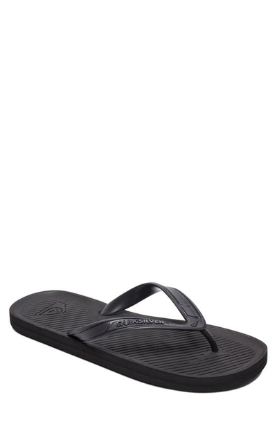 Quiksilver Haleiwa Ii Flip Flop In Solid Black