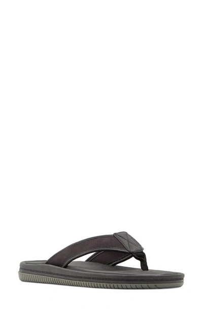 Aldo Canotto Flip Flop In Black Canvas