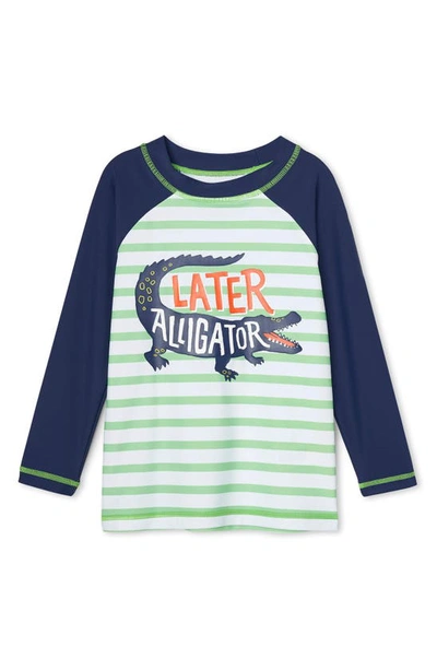 Hatley Kids' Gator Rashguard In White