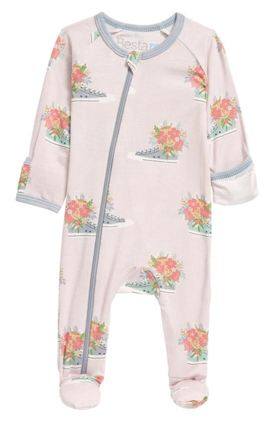 Bestaroo Babies' High Top Floral Footie In Pink