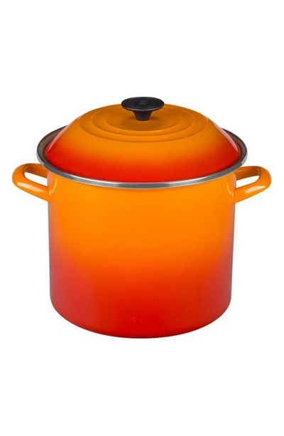 Le Creuset 10-quart Enameled Steel Stockpot In Flame