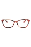 Ray Ban 54mm Square Optical Glasses In Striped Brown