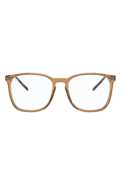 Ray Ban 54mm Square Optical Glasses In Transparent Green
