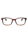 Ray Ban 51mm Square Optical Glasses In Striped Havana