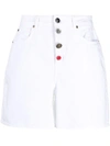 Semicouture Decorative-button High-waisted Shorts In White