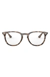 Ray Ban 50mm Optical Glasses In Shiny Brown