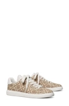Tory Burch T-monogram Howell Court Sneakers In Beige