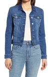 Mavi Jeans Denim Trucker Jacket In Mid Brushed Feather Blue