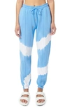 Ninety Percent Circle Tie Dye Organic Cotton Sweatpants In Cornflower/off White