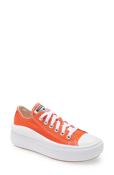 Converse Chuck Taylor(r) All Star(r) Move Low Top Platform Sneaker In Bright Poppy/ Black/ White
