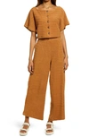 Free People Changing Tides Cotton Crop Top & Pants In Savannah