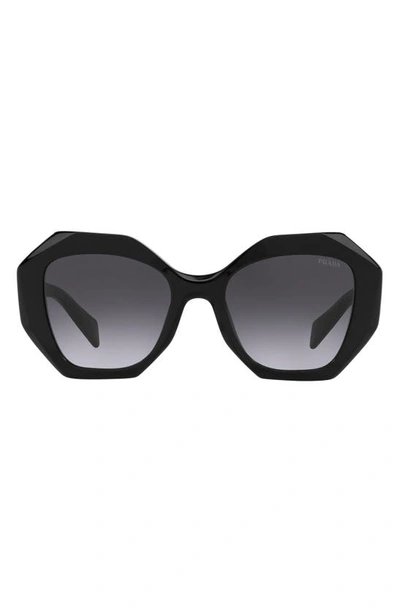 Prada 53mm Gradient Irregular Sunglasses In Powder/ Brown Gradient