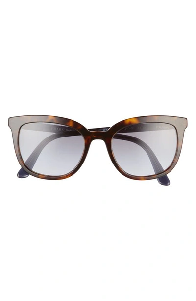 Prada Pillow 53mm Cat Eye Sunglasses In Tortoise/ Light Violet Blue