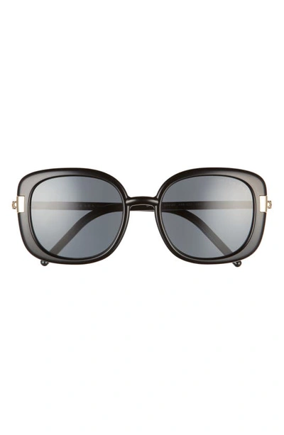 Prada Pillow 53mm Polarized Sunglasses In Black/ Polarized Dark Grey
