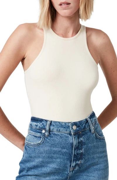 Allsaints Womens Linnet White Jamie Short-sleeve Stretch-cotton Bodysuit 2 In Linnet White