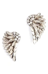 Deepa Gurnani Perry Wing Drop Earrings In Silver