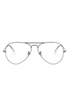 Ray Ban 55mm Optical Glasses In Shiny Gunmetal