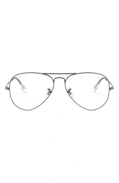 Ray Ban 55mm Optical Glasses In Shiny Gunmetal