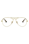 Ray Ban 55mm Optical Glasses In Matte Gold