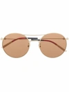 GUCCI GUCCI WOMEN'S GOLD METAL SUNGLASSES,GG0680S003 56