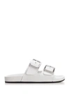 BALENCIAGA BALENCIAGA MEN'S WHITE LEATHER SANDALS,656839WA2M69090 44