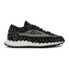 VALENTINO GARAVANI BLACK & GREY CROCHET SNEAKERS