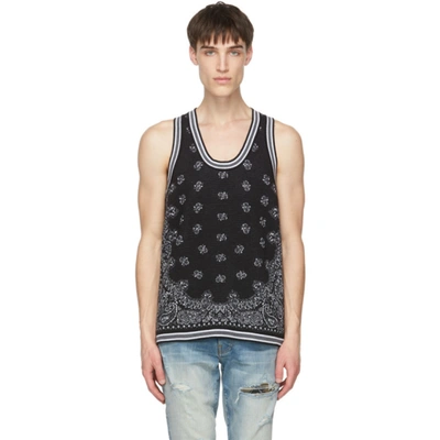 Amiri Men's Bandana-print Wool & Cashmere Tank In Black