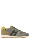 Hogan Contrast Panel Lace-up Sneakers In Fieno+lime+nero+militare
