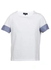 Fay Turn-up Sleeve T-shirt In White In White