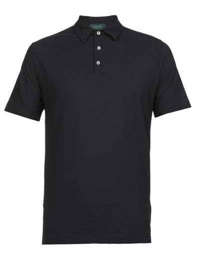 Zanone T-shirts And Polos Black In Blue