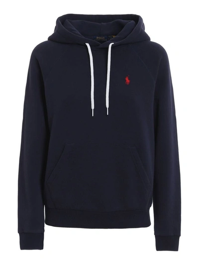 Polo Ralph Lauren Logo Embroidered Hoodie In Cruise Navy