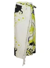 VALENTINO VALENTINO FLORAL PRINTED FRINGED SARONG SKIRT