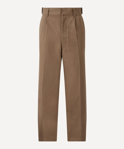 Lemaire Military Wide-leg Chino Trousers In Hazelnut