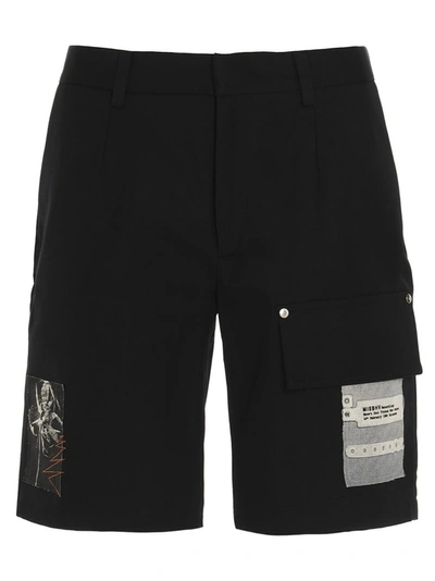 Misbhv Recordings Patch-detail Utility Shorts In Black