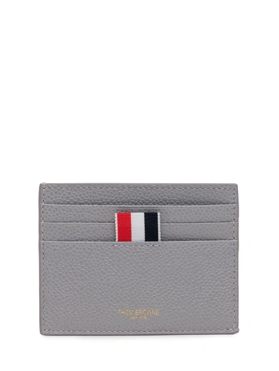 Thom Browne Rwb Stripe Cardholder In Grey