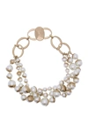 Saachi Plated 8-16mm Pearl Half Moon Necklace In Ivory