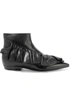 JW ANDERSON RUFFLED LEATHER ANKLE BOOTS