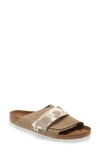 Birkenstock Kyoto Slide Sandal In Gray Taupe/camo Almond
