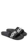 New Balance Mens Slip On Casual Slide Sandals In Black