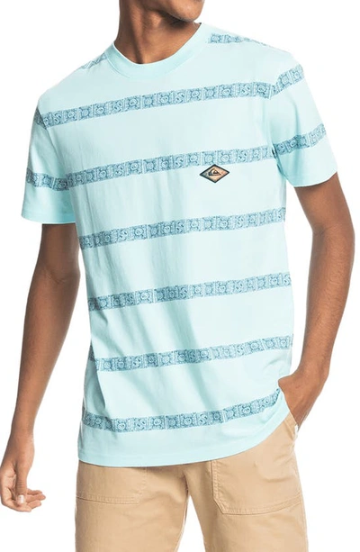 Quiksilver Heritage Stripe T-shirt In Blue Tint Heritage