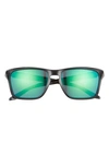 Oakley Sylas 57mm Mirrored Rectangular Sunglasses In Black Ink/ Prizm Jade
