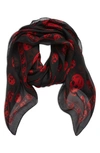 Alexander Mcqueen Skull-intarsia Scarf In Black