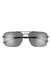Smith Outcome 59mm Polarized Aviator Sunglasses In Matte Black/ Polarized Gray