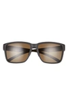 Smith Emerge 60mm Polarized Rectangle Sunglasses In Matte Black/ Grey Green